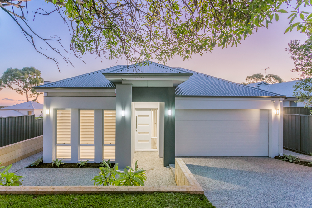 Front,Elevation,Of,A,New,Modern,Australian,Style,Home.